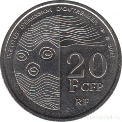 Монета. Французские тихоокеанские территории. 20 франков 2021 год.