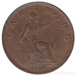 Монета. Великобритания. 1 фартинг 1927 год.