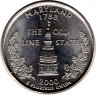 Аверс.Монета. США. 25 центов 2000 год. Штат № 7 Мэриленд. Монетный двор P.