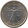 Монета. Италия. 1 евро 2011 год. 