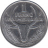 Монета. Мадагаскар. 1 франк 1977 год. рев.