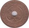 Монета. Родезия и Ньясалэнд. 1 пенни 1958 год. ав.