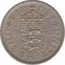  Монета. Великобритания. 1 шиллинг (12 пенсов) 1961 год. Английский. ав.