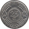 Монета. Нидерландские Антильские острова. 25 центов 1991 год. ав.