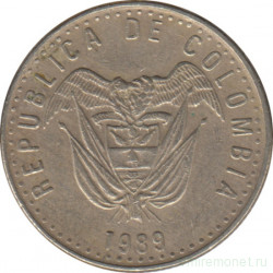 Монета. Колумбия. 50 песо 1989 год.