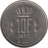  Монета. Люксембург. 10 франков 1977 год. ав.
