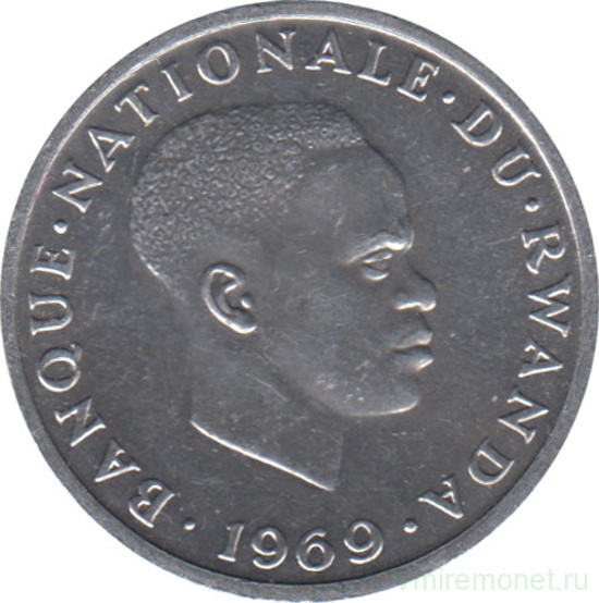 Монета. Руанда. 1 франк 1969 год.