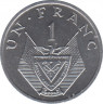 Монета. Руанда. 1 франк 1969 год. рев.