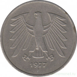 Монета. ФРГ. 5 марок 1977 год. Монетный двор - Штутгарт (F).