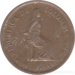 Монета. Колумбия. 5 песо 1987 год.