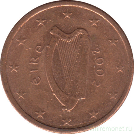 Монета. Ирландия. 2 цента 2002 год.