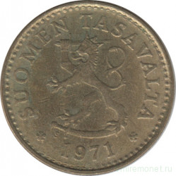 Монета. Финляндия. 10 пенни 1971 год.
