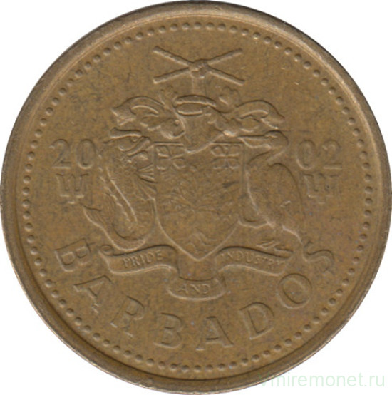 Монета. Барбадос. 5 центов 2002 год.