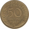 Монета. Франция. 50 сантимов 1962 год. ав.