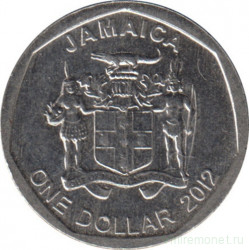 Монета. Ямайка. 1 доллар 2012 год.