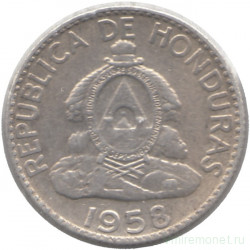 Монета. Гондурас. 20 сентаво 1958 год.