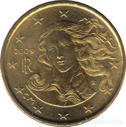 Монета. Италия. 10 центов 2009 год.