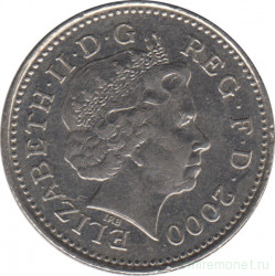 Монета. Великобритания. 10 пенсов 2000 год.