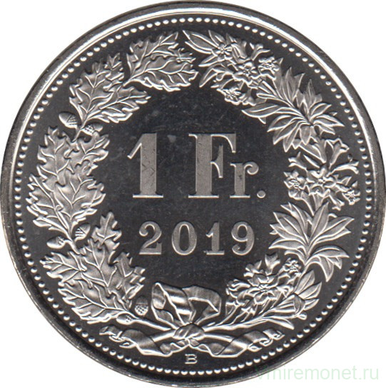 Монета. Швейцария. 1 франк 2019 год.