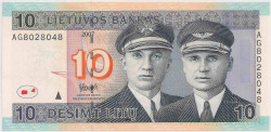Банкнота. Литва. 10 лит 2007 год.