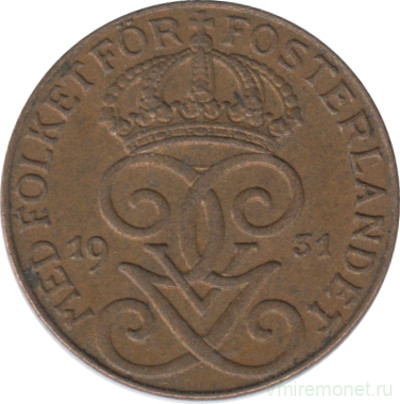Монета. Швеция. 1 эре 1931 год.