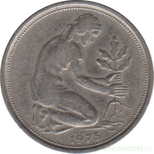 Монета. ФРГ. 50 пфеннигов 1973 год. Монетный двор - Мюнхен (D).