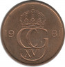 Аверс. Монета. Швеция. 5 эре 1981 год.