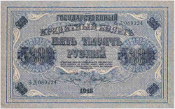 Банкнота. РСФСР. 5000 рублей 1918 год. (Пятаков - Гаврилов), в/з вертикально.