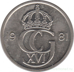 Монета. Швеция. 50 эре 1981 год.