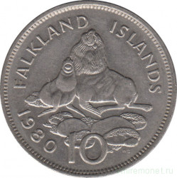 Монета. Фолклендские острова. 10 пенсов 1980 год.