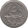Монета. Фолклендские острова. 10 пенсов 1980 год. рев.