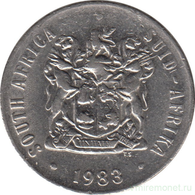 Монета. Южно-Африканская республика (ЮАР). 50 центов 1983 год.