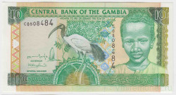 Банкнота. Гамбия. 10 даласи 1996 год.