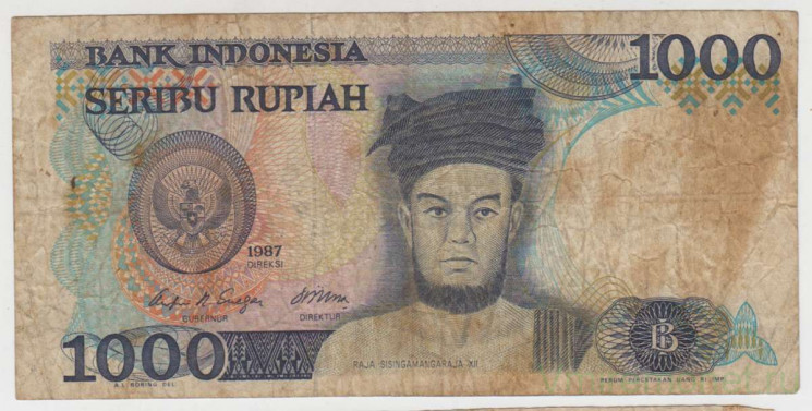 Банкнота. Индонезия. 1000 рупий 1987 год.