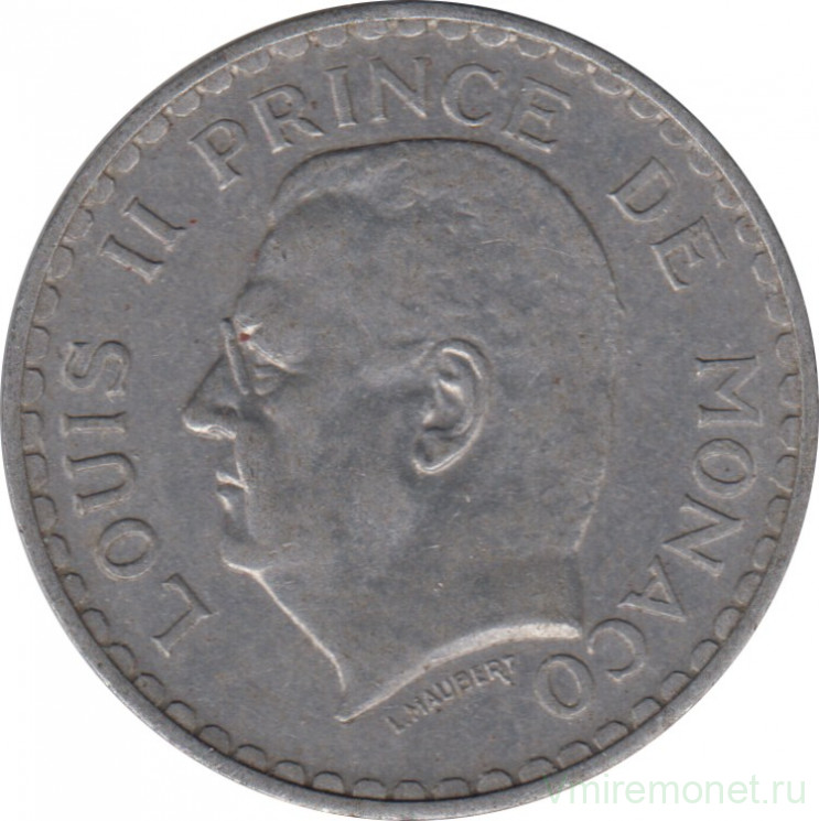 Монета. Монако. 5 франков 1945 год.
