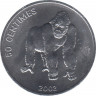 Монета. Конго. 50 сантимов 2002 год. Животные. Горилла. ав.