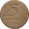 Монета. Бразилия. 25 сентаво 2000 год. ав.