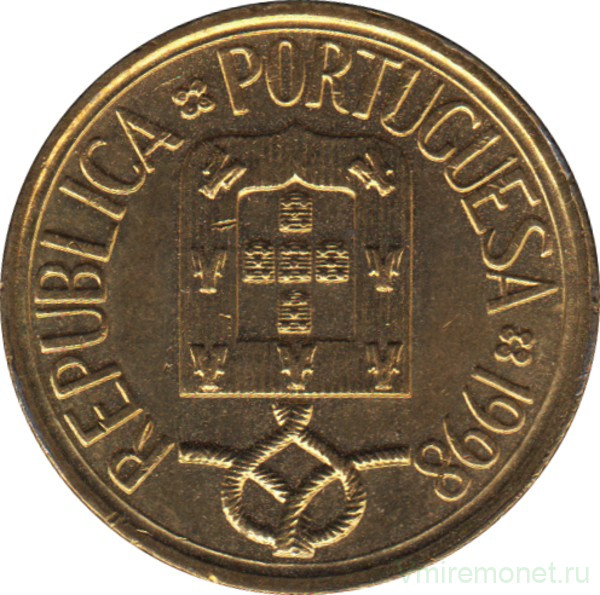 Монета. Португалия. 5 эскудо 1998 год.