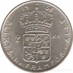 Монета. Швеция. 2 кроны 1956 год.