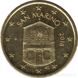 Монета. Сан-Марино. 10 центов 2018 год.