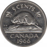 Монета. Канада. 5 центов 1966 год. ав.