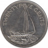Монета. Багамские острова. 25 центов 1985 год. ав.