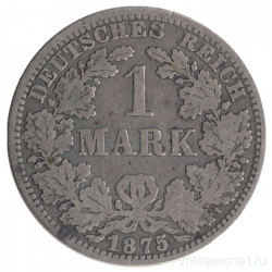 Монета. Германия. Германская империя. 1 марка 1875 год. Монетный двор - Берлин (А).