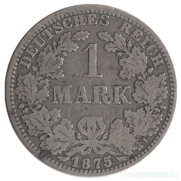 Монета. Германская империя. 1 марка 1875 год. (А).
