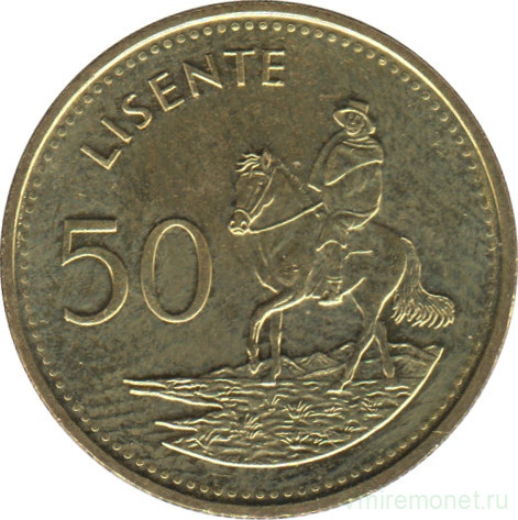 Монета. Лесото (анклав в ЮАР). 50 лисенте 2018 год.