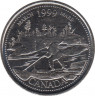 Монета. Канада. 25 центов 1999 год. Миллениум - март 1999.  ав.