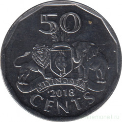 Монета. Эсватини (Свазиленд). 50 центов 2018 год.