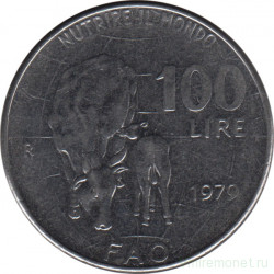 Монета. Италия. 100 лир 1979 год. ФАО.