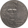  Монета. США. 5 центов 2006 год. Монетный двор D. ав.