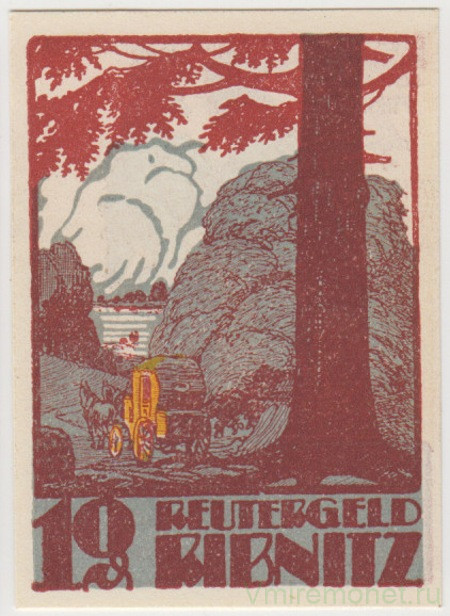 Бона. Нотгельд. Германия. Город Рыбнитц. 10 пфеннигов 1922 год. Вариант 1121.1.1.